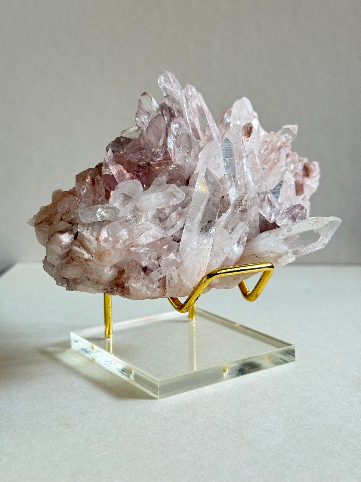 Colombian Pink Lemurian Quartz Cluster