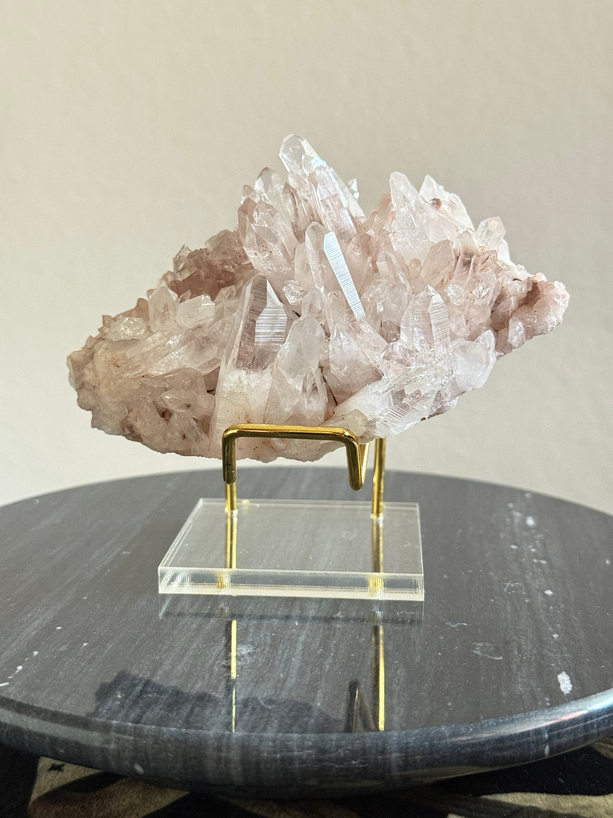 Colombian Pink Lemurian Quartz Cluster