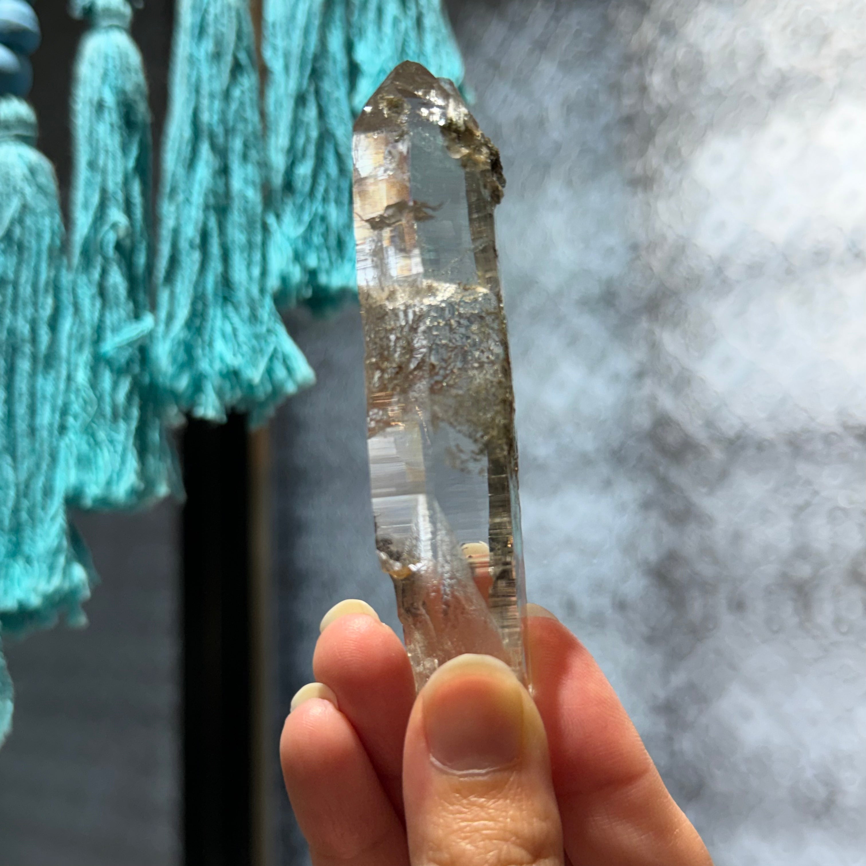尼泊爾喜馬拉雅水晶・綠幽靈水晶Nepal Himalayan Quartz with Green Phantom Inclusions